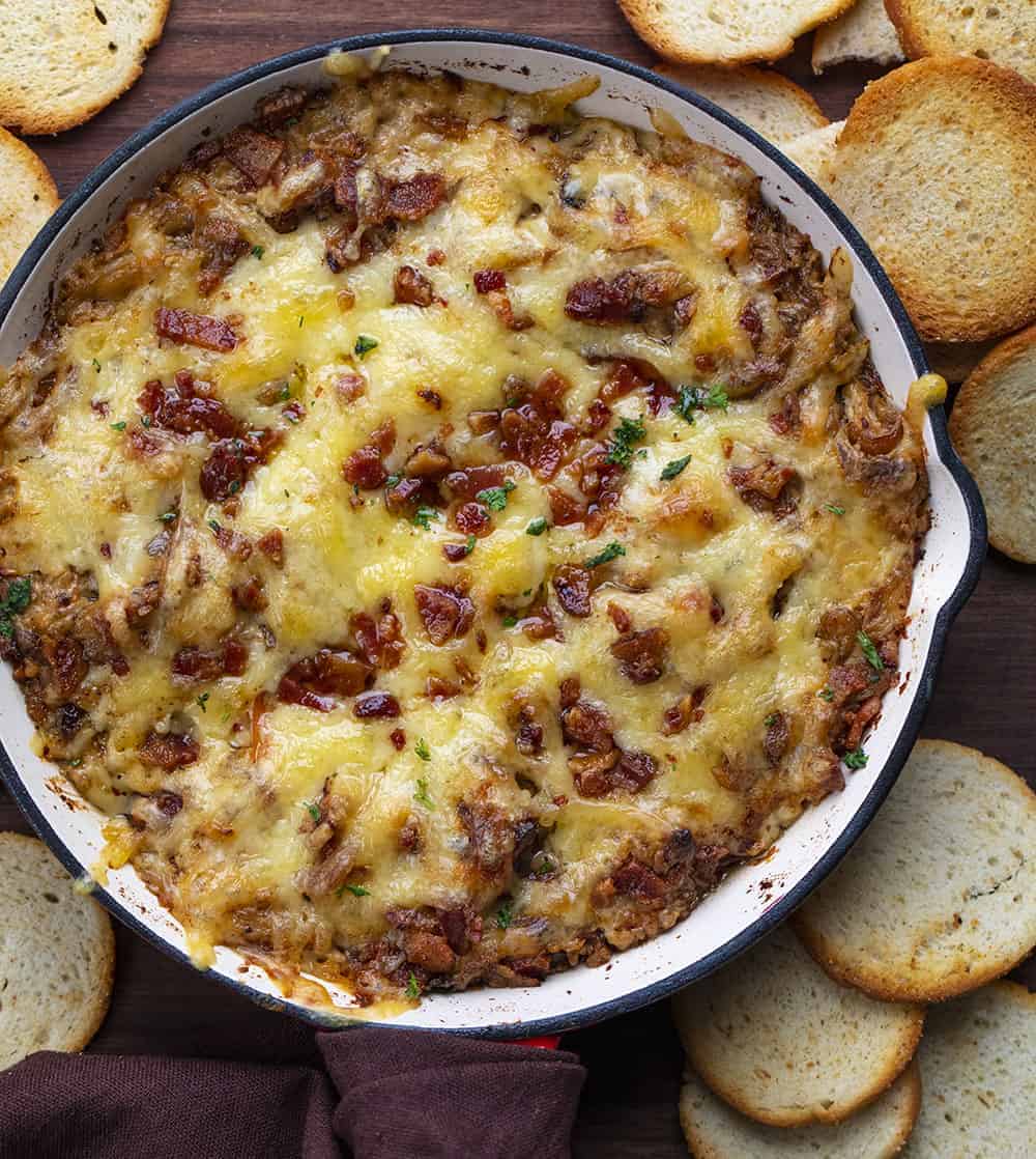 Caramelized Onion Dip in Skillet