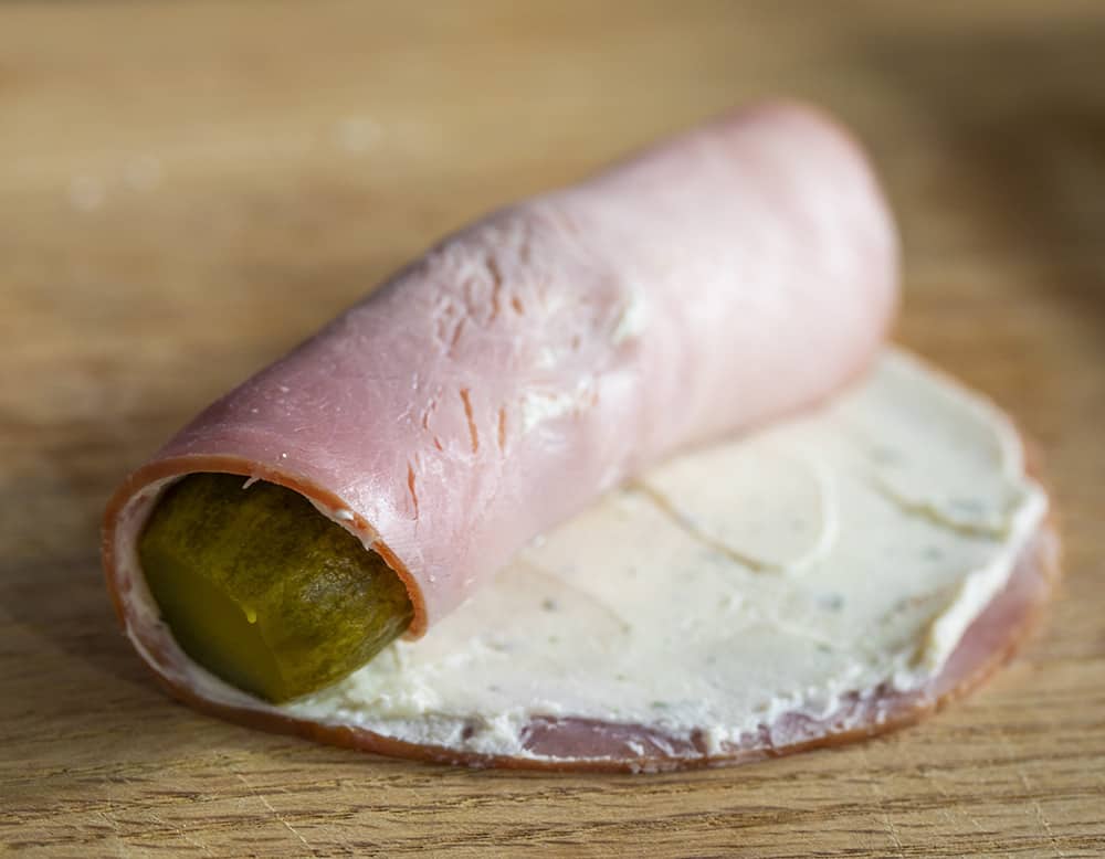 How to Roll Ham Pickle Roll Ups