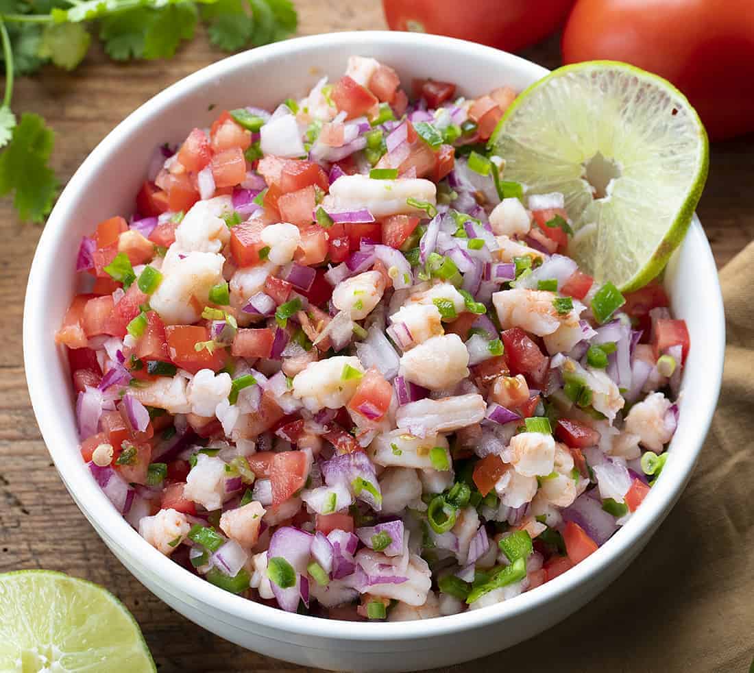 Bowl of Easy Shrimp Ceviche 