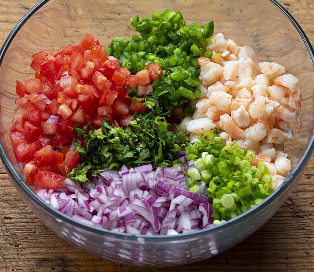 Raw Ingredients for Shrimp Ceviche