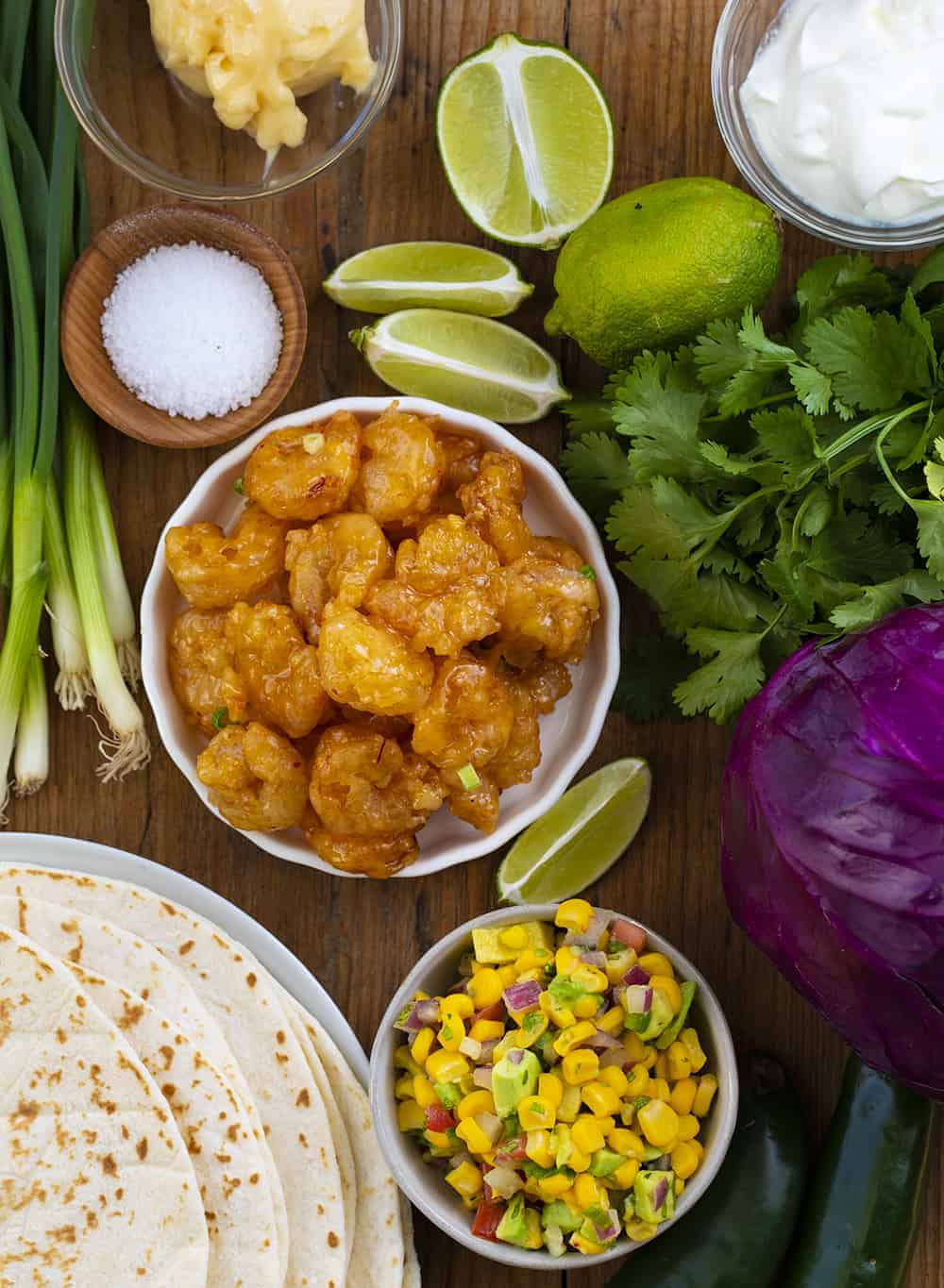 Ingredients for Bang Bang Shrimp Tacos