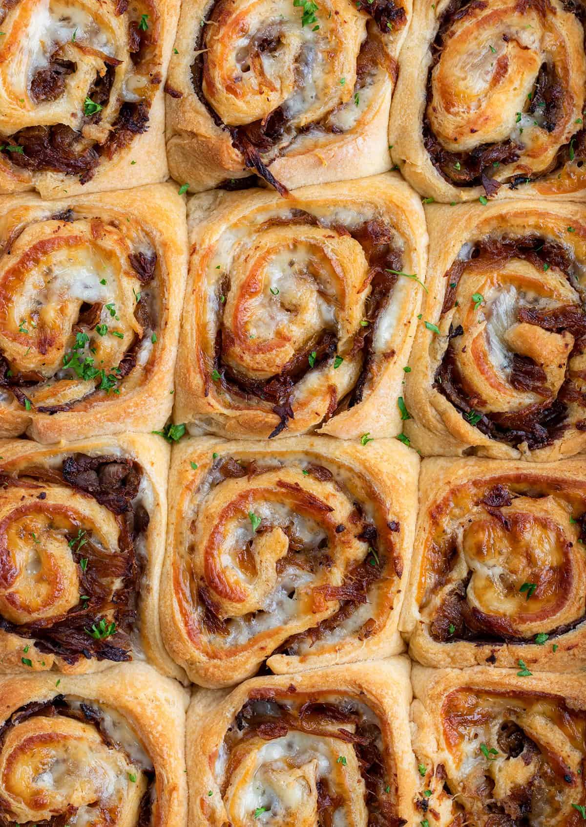 Caramelized Onion Roast Beef Rolls-image