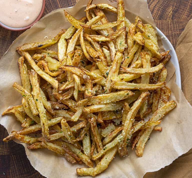 Air Fryer Garlic Parmesan French Fries - I Am Homesteader