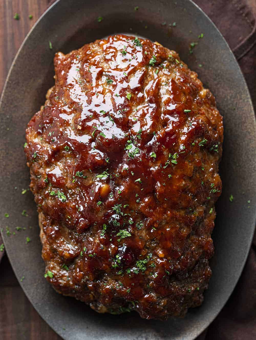 Honey BBQ Meatloaf from Overhead