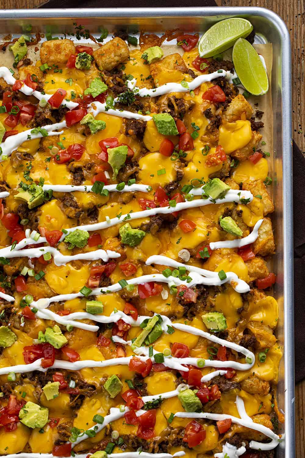 Loaded Tater Tot Nachos Recipe from Overhead