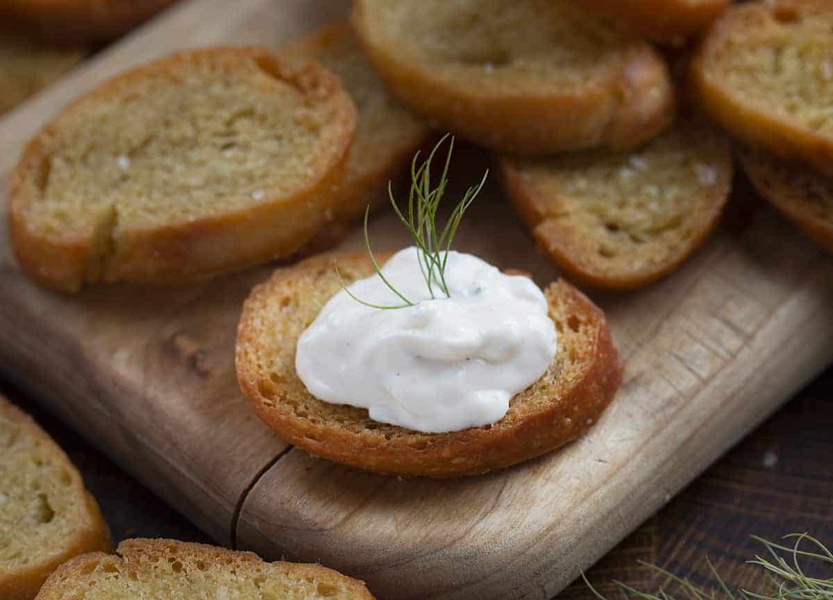Cottage Cheese Ranch Dip {Cuppa Cuppa Cuppa} on Crostini