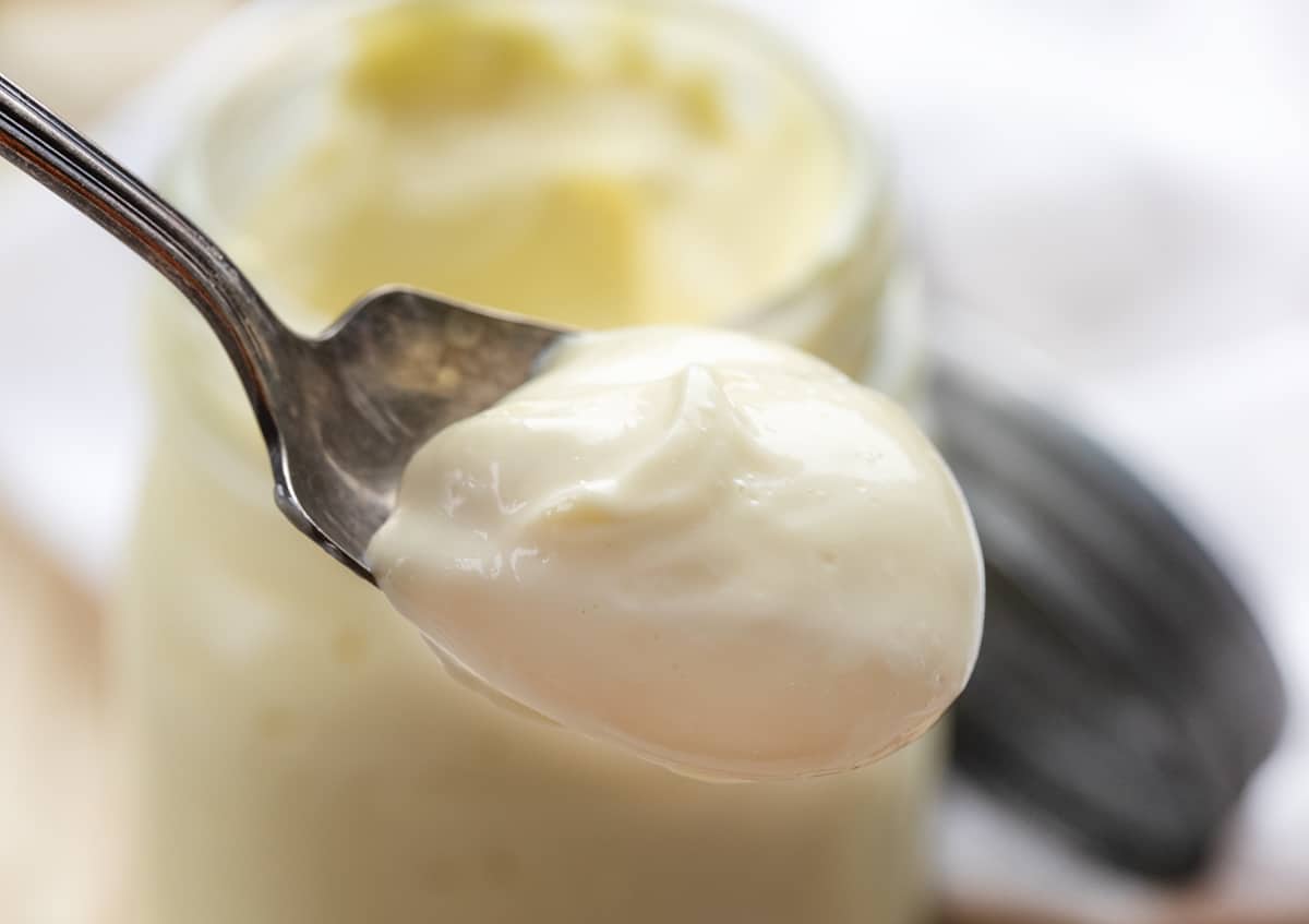 Spoonful of Homemade Mayonnaise