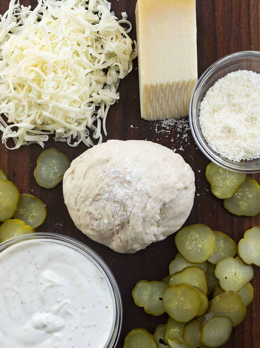 Raw Ingredients for Pickle Pizza