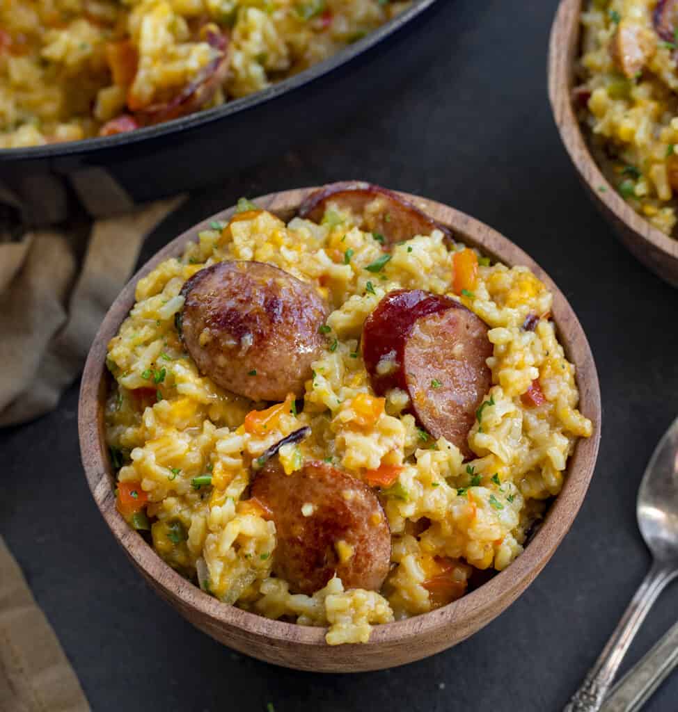 Cheesy Sausage and Rice - I Am Homesteader