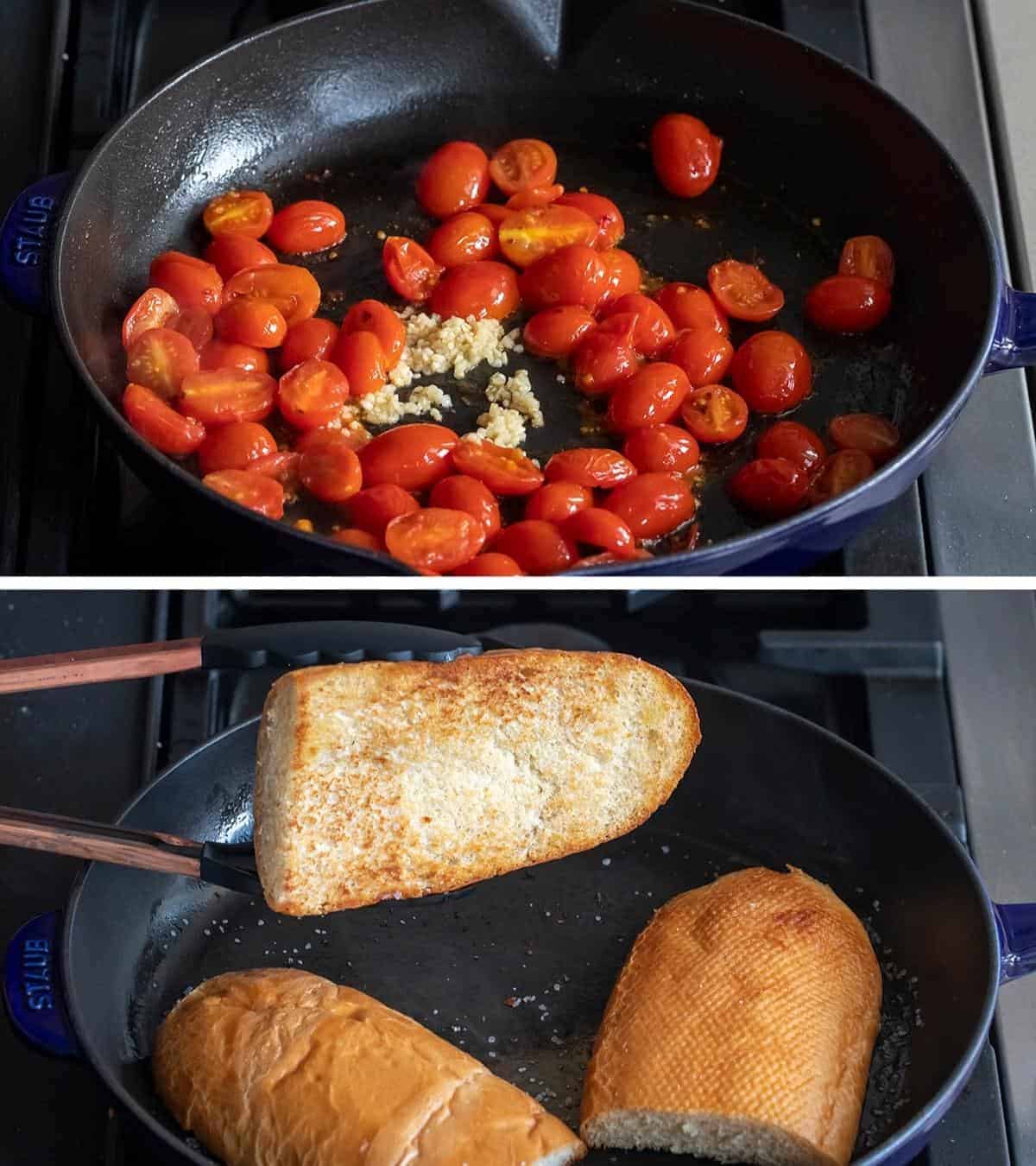 Roasting Tomatoes and Grilling Bread for Creamy Roasted Tomato Toast