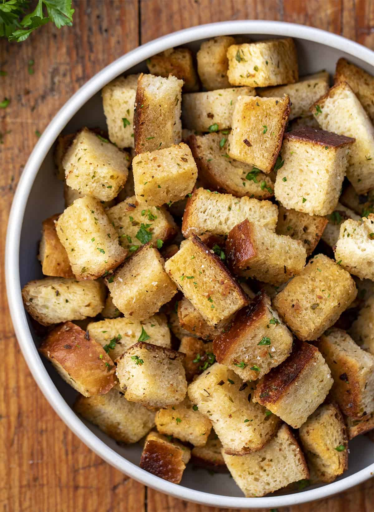 Bowl of Sourdough Croutons