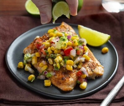 Blackened Salmon with Avocado Corn Salsa - I Am Homesteader