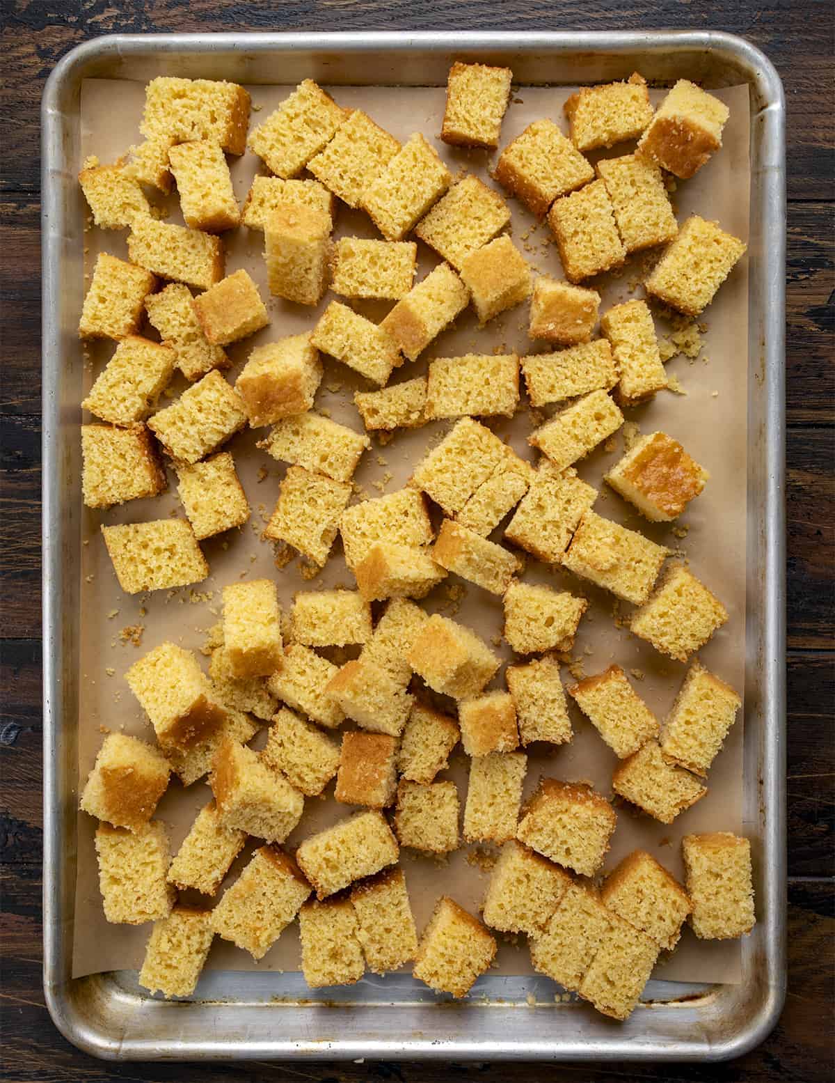 Toasting Cornbread for Cornbread Dressing