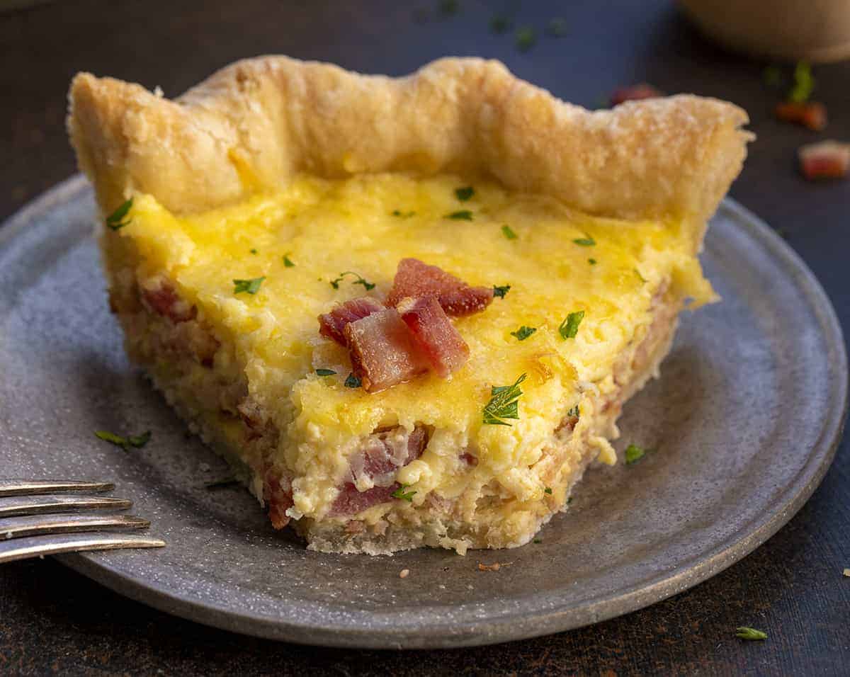 Piece of Quiche Lorraine with a Bite Missing