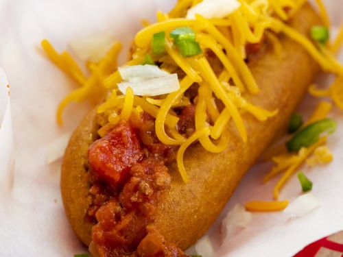 Corn dog 2024 chili dog