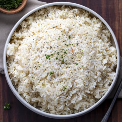 Parmesan Garlic Butter Rice - I Am Homesteader