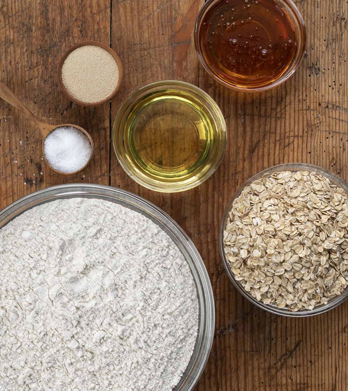 Ingredients for Big Batch Honey Oat Bread