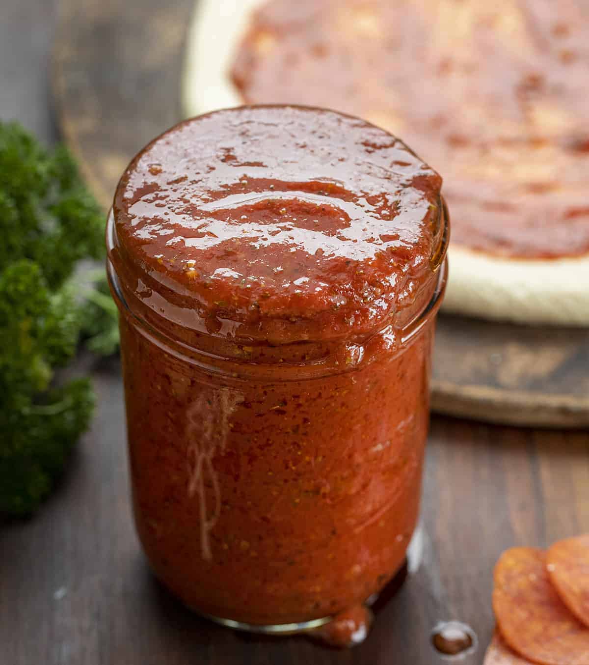 Jar of Homemade Pizza Sauce