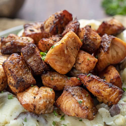 Air Fryer Salmon Bites with Garlic Cream Sauce I Am Homesteader