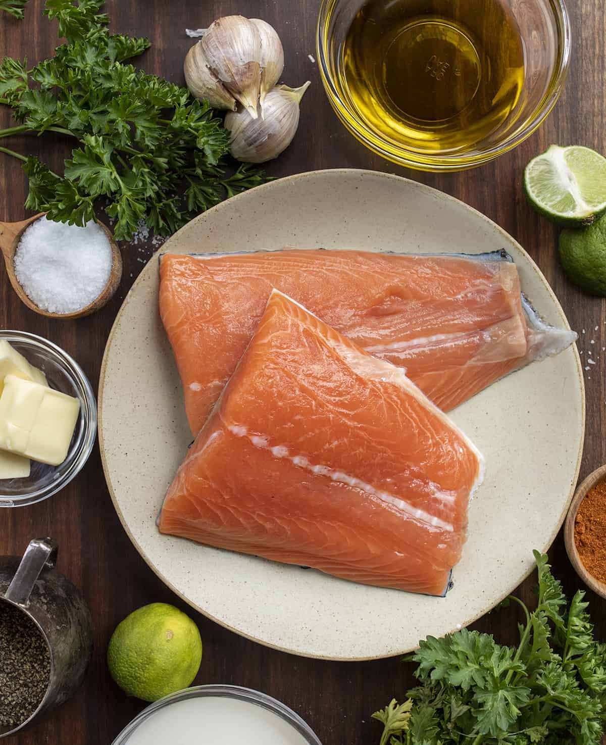 Raw Ingredients Used to Make Air Fryer Salmon Bites