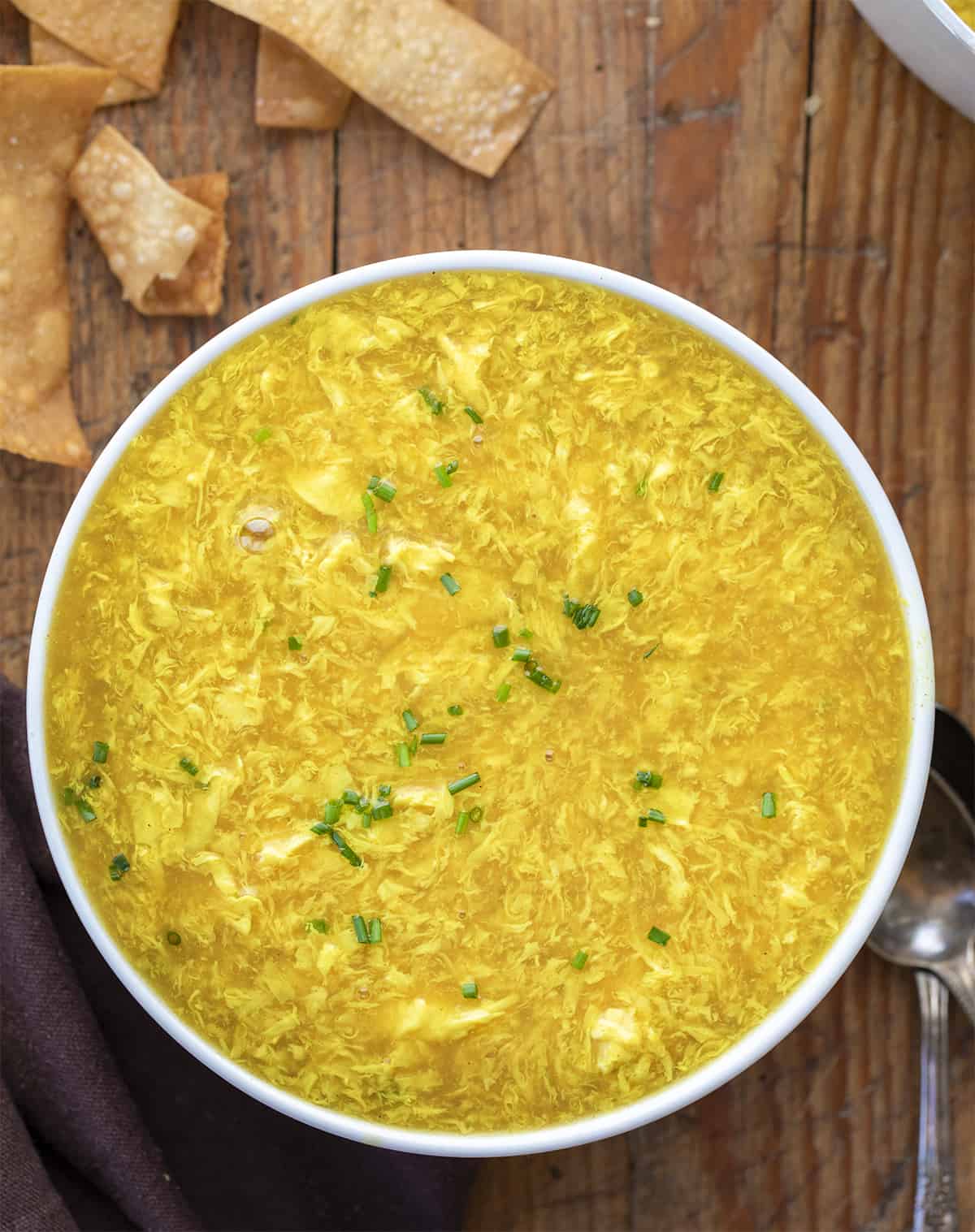 Bowl of Egg Drop Soup. Egg Drop Soup, Soup, Soup Recipes, Asian Soup, Asian Inspired Soup, Easy Egg Drop Soup, i am homesteader, iamhomesteader