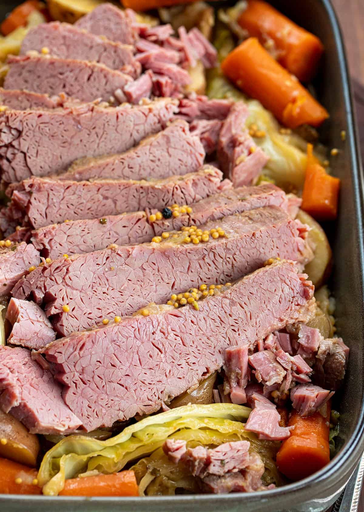 Close up of Corned Beef in Pan