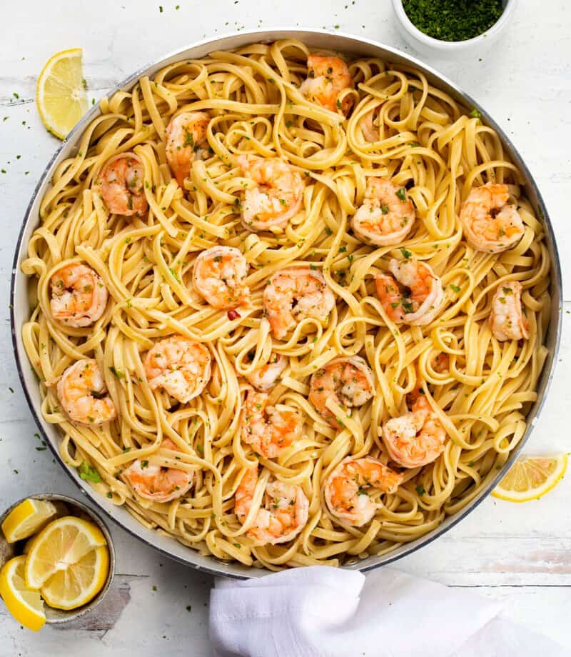 Easy Shrimp Scampi Pasta {Without Wine} I Am Homesteader