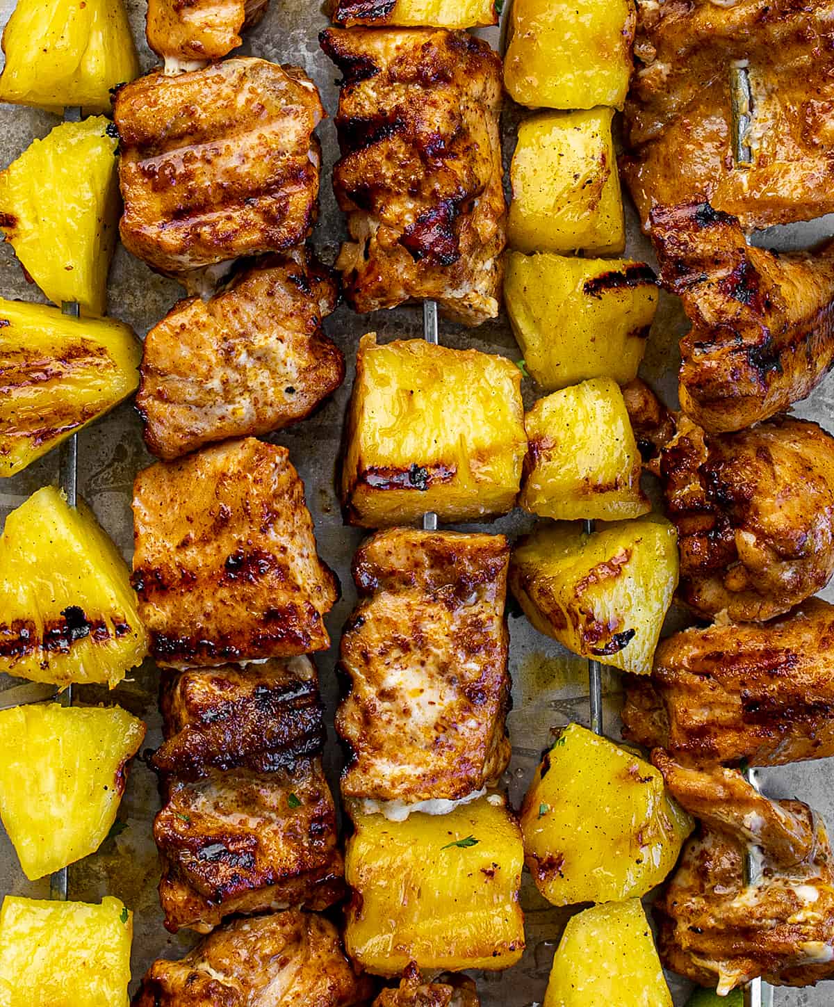 Close up of Pineapple Salmon Kebabs. Dinner, Kebabs, Salmon Kebabs, Pineapple Kebabs, Grilling, Air Fryer Kebabs, Oven Kebabs, Seafood Kebabs, Summer Kebabs, How to Make Kebobs, recipes, i am homesteader, iamhomesteader