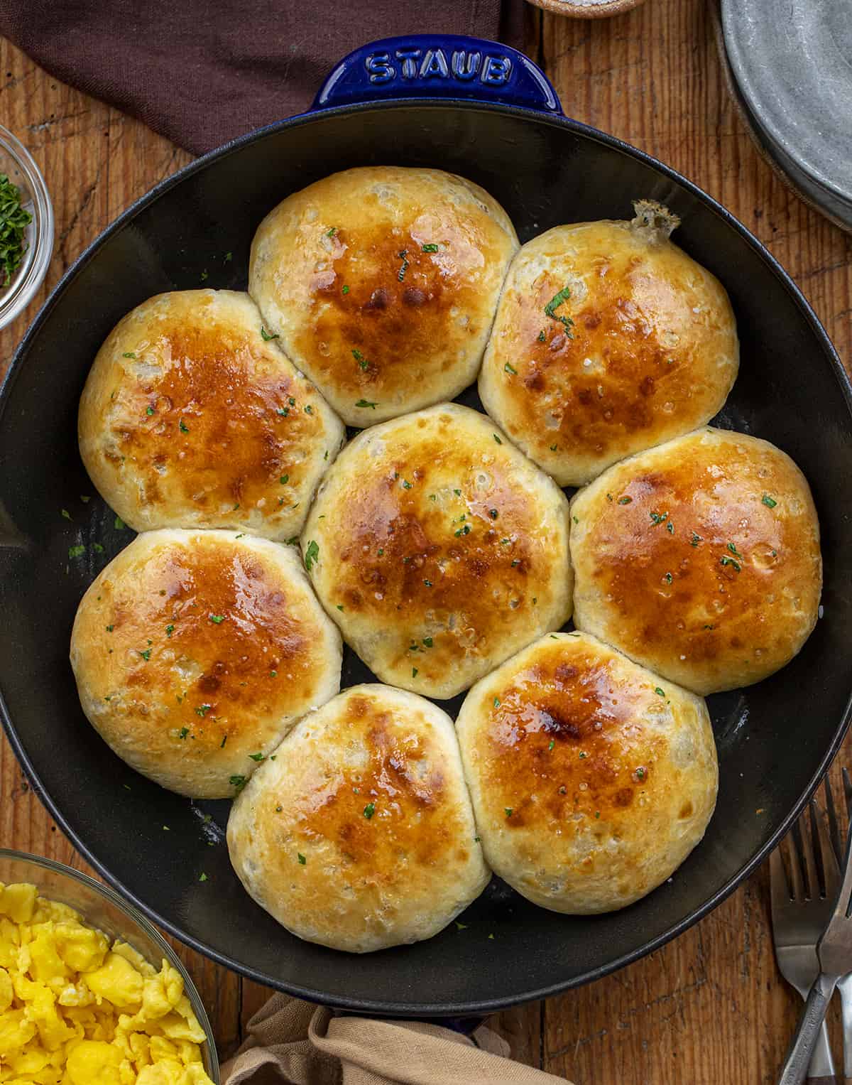 Biscuits and Gravy Bombs in a Skillet with Other Breakfast Items around. Breakfast, Breakfast Recipes, Biscuits and Gravy, How to Make Sausage Gravy, Canned Biscuit Recipes, Biscuits and Gravy hand Pies, Breakfast Bombs, Gravy Inside Biscuit, Breakfast Ideas for Kids, Easy Breakfast for School Mornings, i am homesteader, iamhomesteader