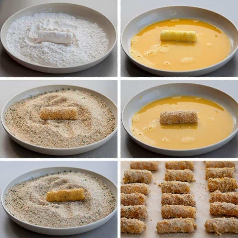 Steps for Making Homemade Mozzarella Sticks with flour, egg wash, bread crumbs, and repeat. Appetizers, Cheese Sticks, How to Make Cheese Sticks, How to Make Mozzarella Sticks, Superbowl Food, Football Appetizers, Easy Appetizers, Air Fryer Appetizers, Hot Appetizers, i am homesteader, iamhomesteader