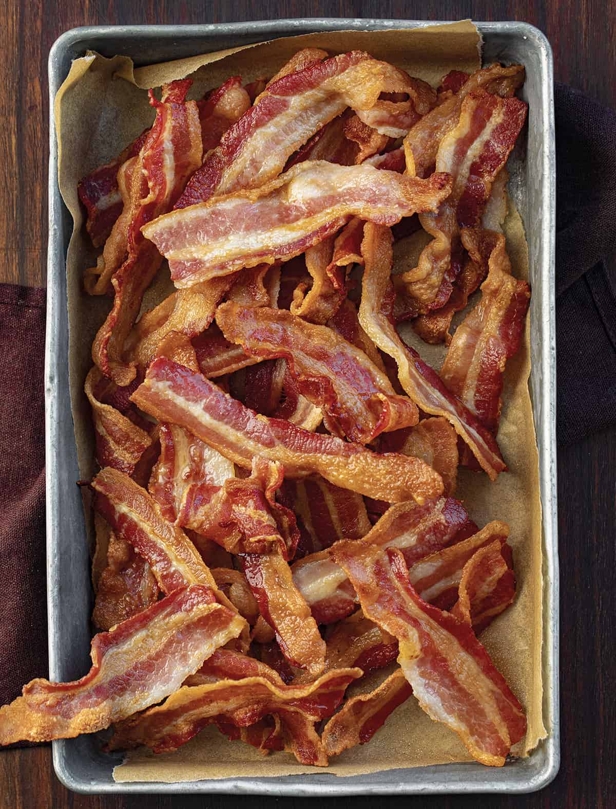 Pan of Crispy Air Fried Bacon. Side Dish, How to Make Bacon, Crispy Bacon, Air Fryer Recipes, Breakfast, Breakfast bacon, Easy Bacon, Quick Bacon, i am homesteader, iamhomesteader