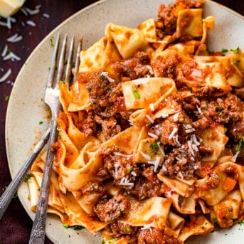 Plate of Bolognese with Noodles. Dinner, Supper, Dinner Idea, Italian Recipes, How to Make Bolognese, i am homesteader, iamhomesteader