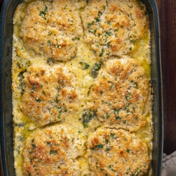 OVerhead Image of Broccoli Cheese Chicken Casserole with Browned Biscuits. Dinner, Supper, Dinner Recipes, Broccoli Cheese Casserole, 5 Star Broccoli Cheese Casserole, Broccoli Cheese Casserole with Chicken, Biscuits Broccoli Cheese Casserole, Broccoli Cheese Casserole without Rice, Cheesy Biscuit Broccoli Casserole, recipes, comfort food, i am homesteader, iamhomesteader