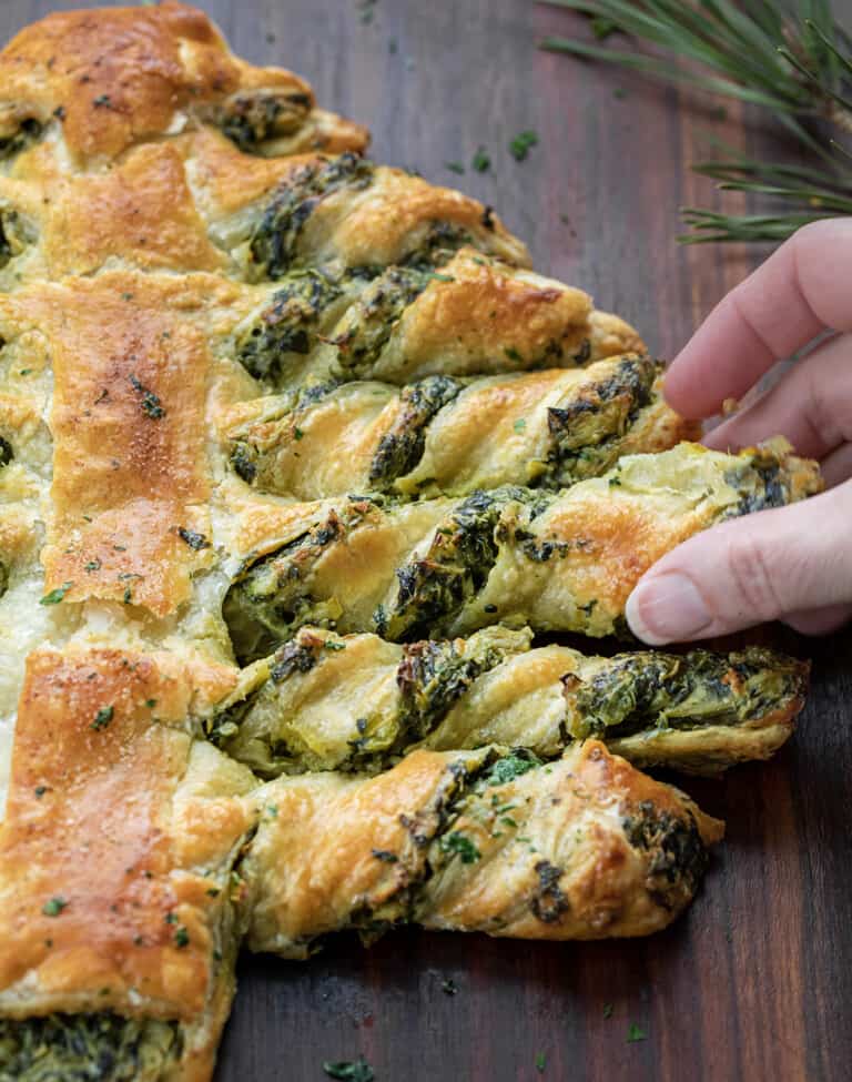 Spinach Dip Pull-Apart Christmas Tree - I Am Homesteader