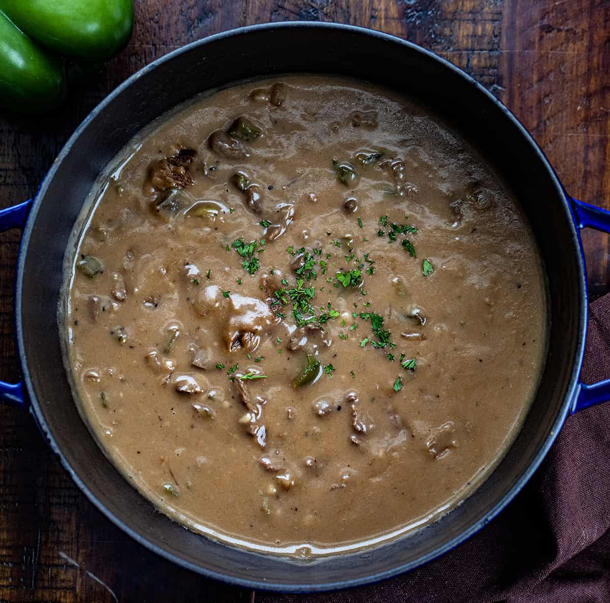 Philly Cheese Steak Soup Served in a Bread Bowl - Easy 30 Minute Meal