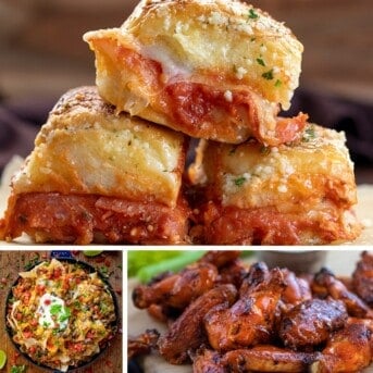 Pizza Sliders, Beef Nachos, and Buffalo Wings for Appetizers for the Big Game