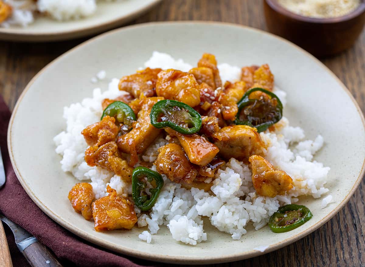 Jalapeno Chicken Served over Rice.