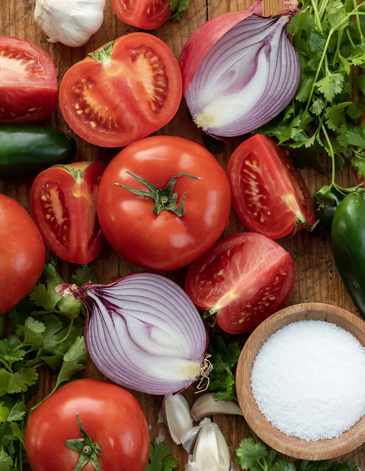 Raw Vegetables Used to Make Roasted Salsa.