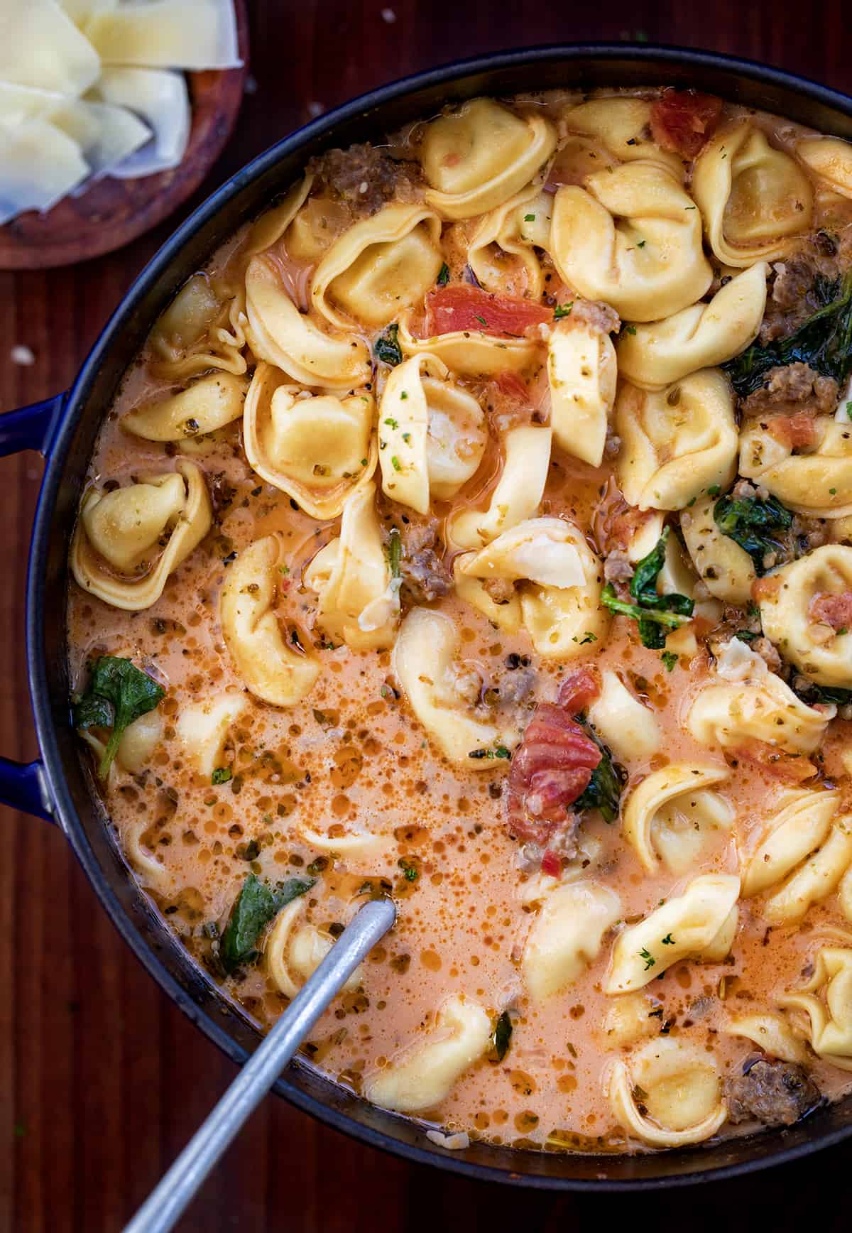 One Pot Italian Sausage Tortellini Soup-image