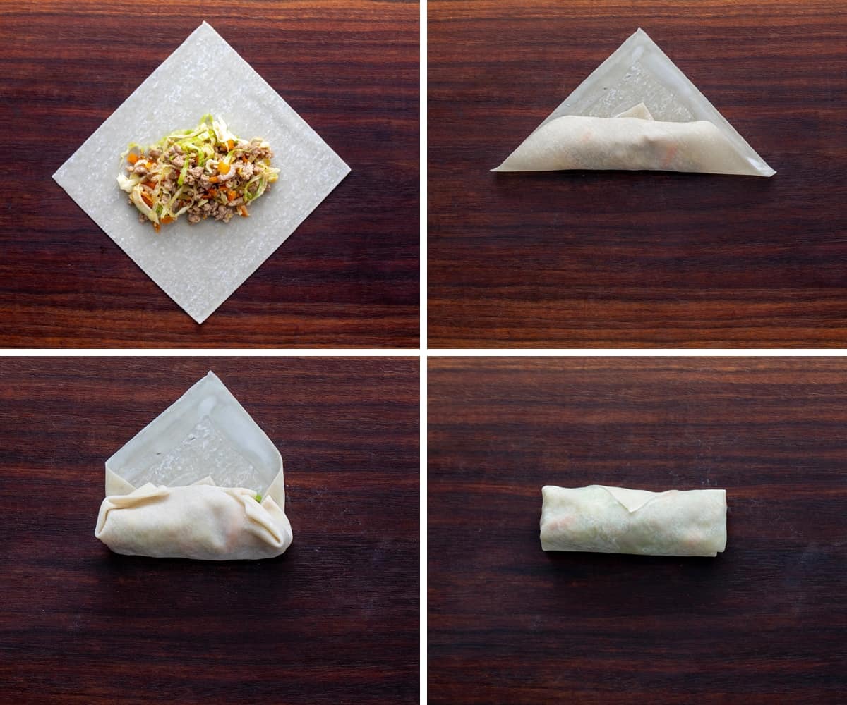 Steps for Rolling an Egg Roll