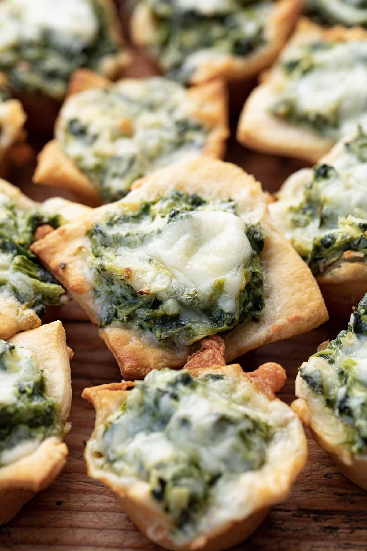 Close up of Spinach Dip Bites.
