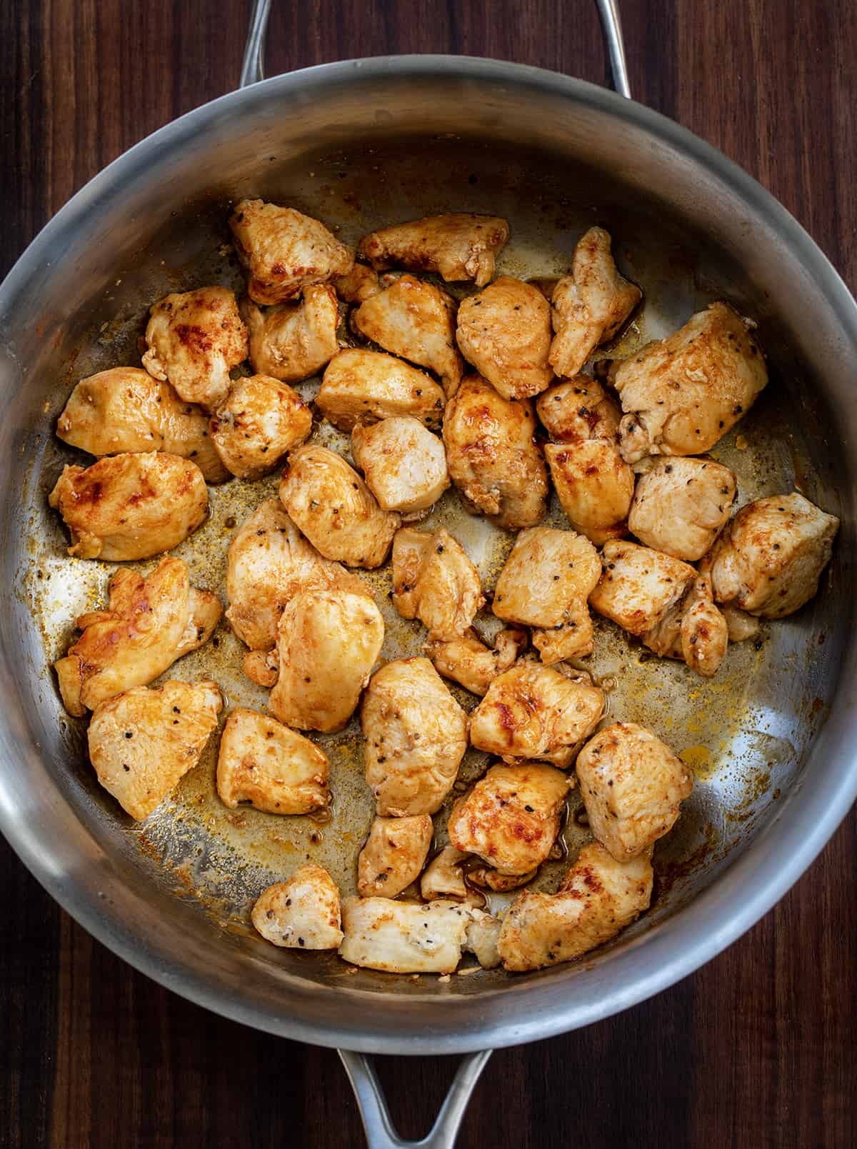 Chicken Bites in a Pan Made for Chicken and Buttered Noodles.