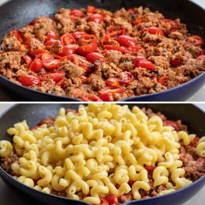 Tomato Basil Pasta with Italian Sausage - I Am Homesteader