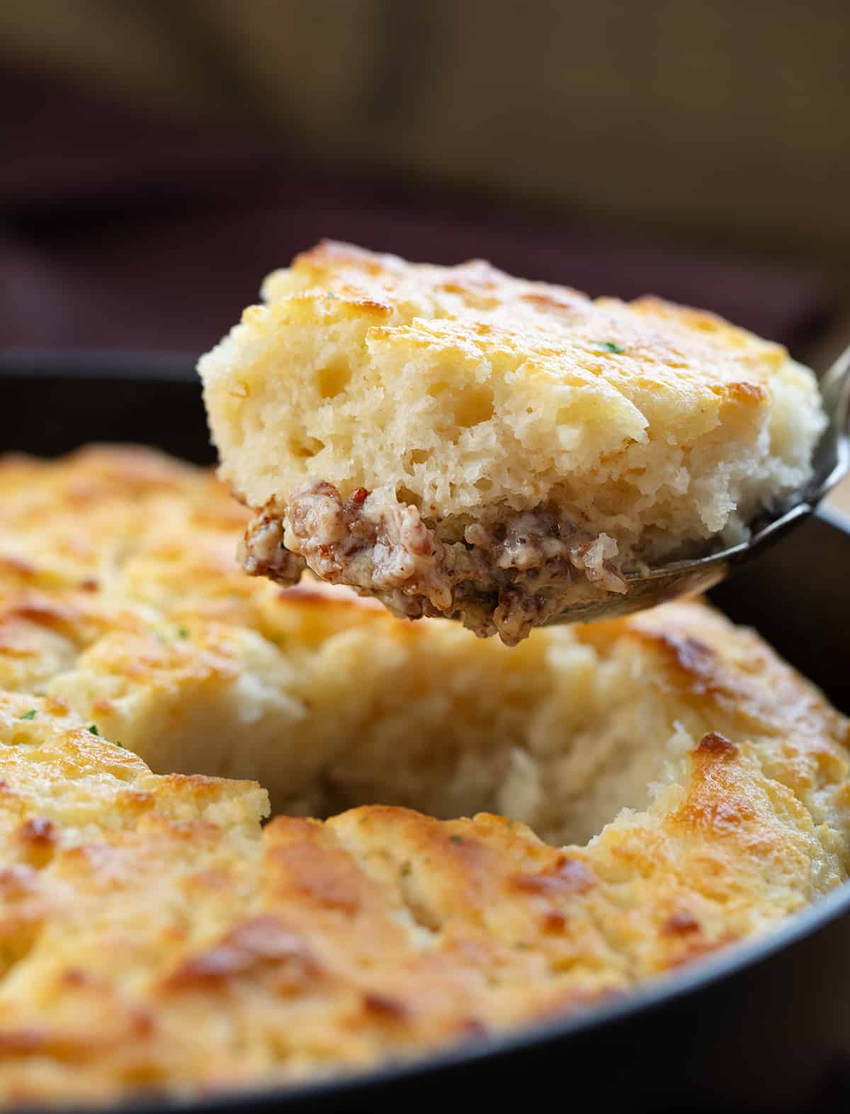 Spoonful of Butter Swim Biscuits and Gravy Bake Hot From the Black Skillet.