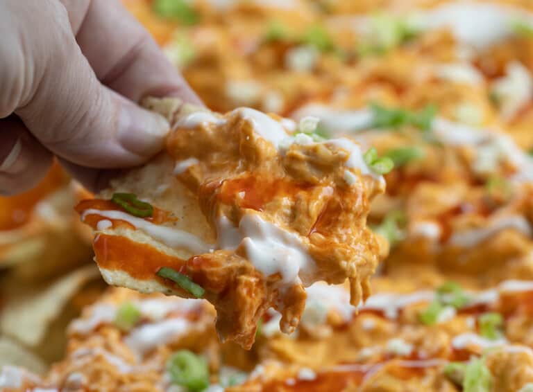 Buffalo Chicken Nachos - I Am Homesteader