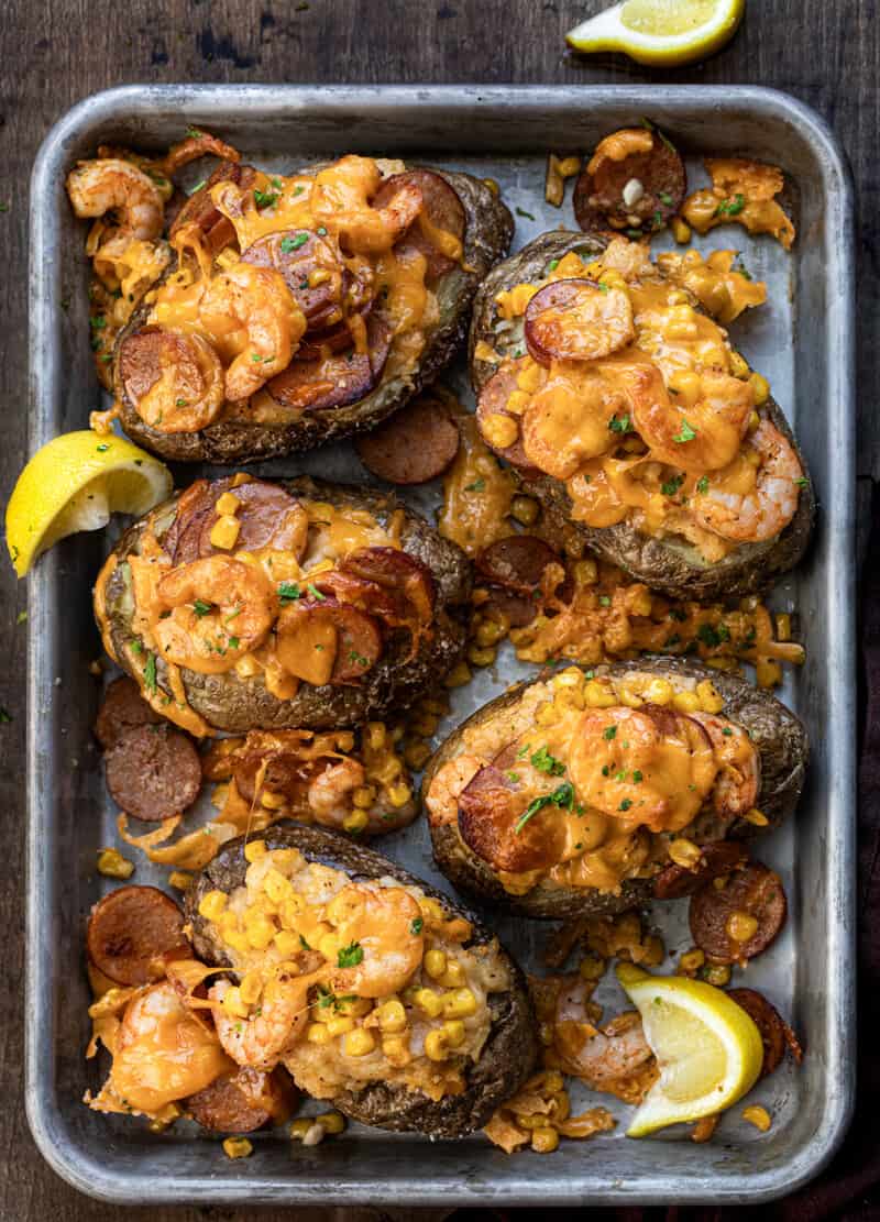 Shrimp boil twice baked potato i am homesteader
