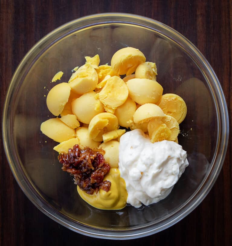 Whiskey Bacon Jam Deviled Eggs I Am Homesteader