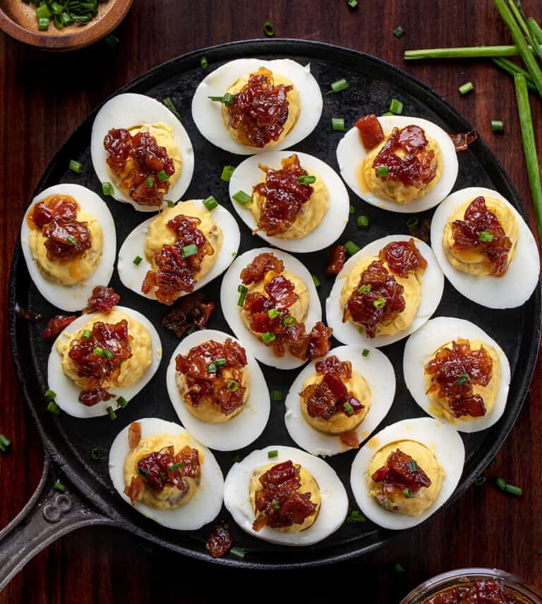 Whiskey Bacon Jam Deviled Eggs I Am Homesteader
