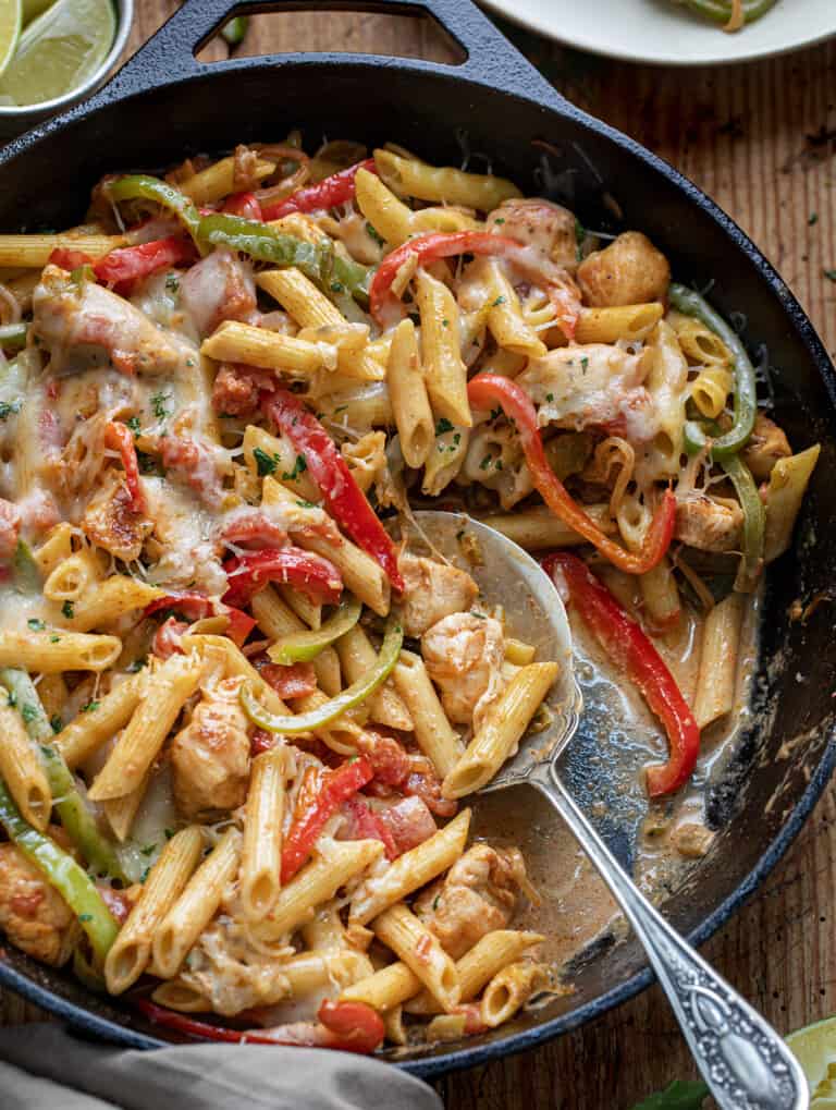 Chicken Fajita Pasta - I Am Homesteader