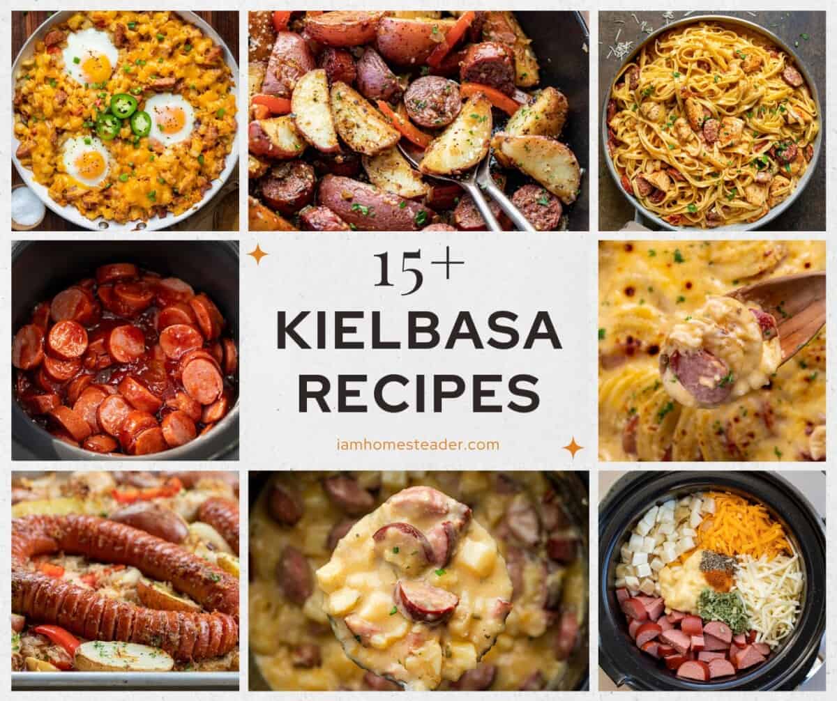 Images of Kielbasa Recipes for a Round Up.